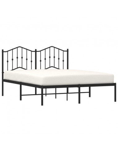 Giroletto con Testiera in Metallo Nero 135x190 cm