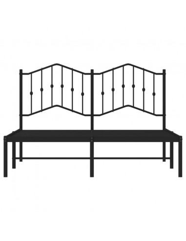 Giroletto con Testiera in Metallo Nero 135x190 cm