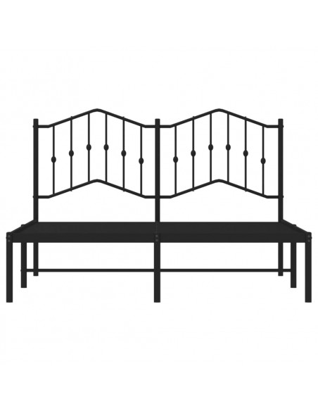 Giroletto con Testiera in Metallo Nero 135x190 cm