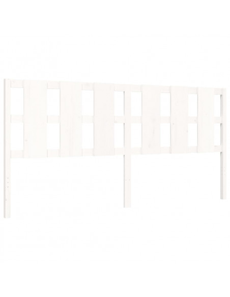 Giroletto con Testiera Bianco 200x200 cm in Legno Massello