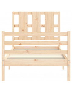 Giroletto con Testiera 90x200 cm in Legno Massello 2