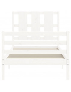 Giroletto con Testiera Bianco Small Single Legno Massello 2