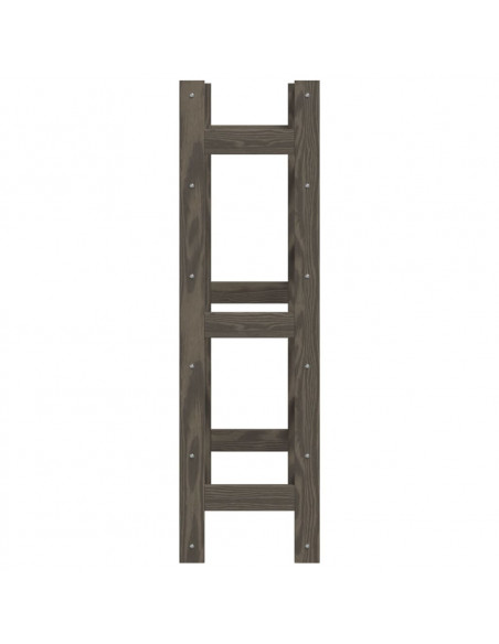 Portabottiglie per 30 Bottiglie Grigio Legno Massello di Pino