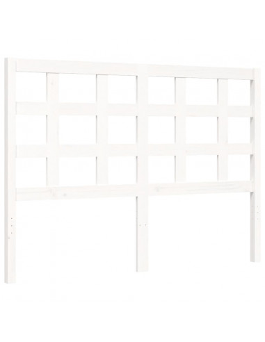 Giroletto con Testiera Bianco 140x190 cm in Legno Massello