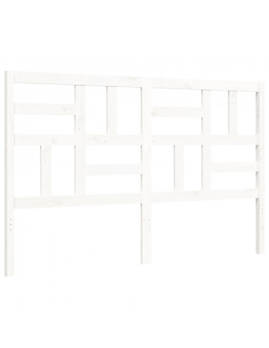 Giroletto con Testiera Bianco 160x200 cm Legno Massello