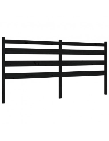 Giroletto con Testiera Nero 200x200 cm in Legno Massello