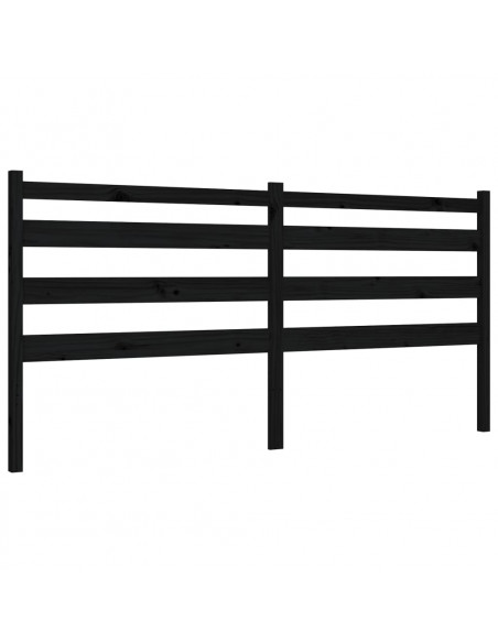 Giroletto con Testiera Nero 200x200 cm in Legno Massello