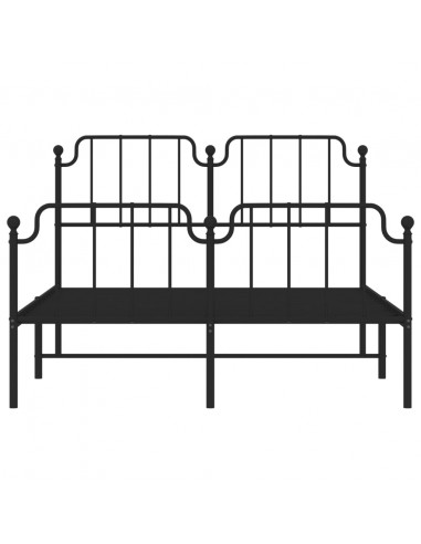Giroletto con Testiera e Pediera Metallo Nero 140x200 cm