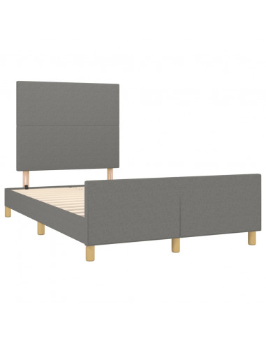 Giroletto con Testiera Grigio Scuro 120x190 cm in Tessuto