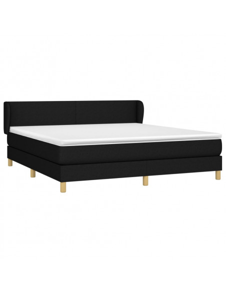 Giroletto a Molle con Materasso Nero 180x200 cm in Tessuto