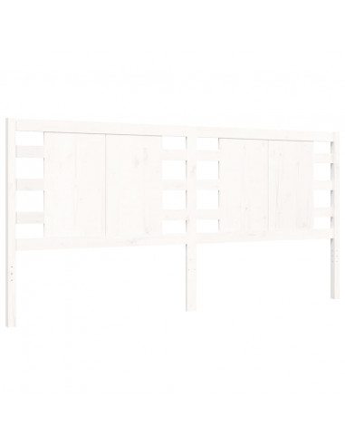 Giroletto con Testiera Bianco 200x200 cm in Legno Massello