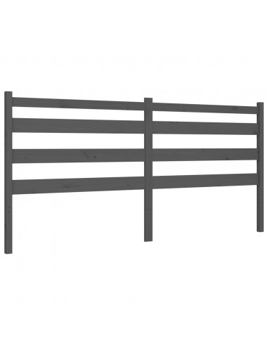 Giroletto con Testiera Grigio 200x200 cm in Legno Massello