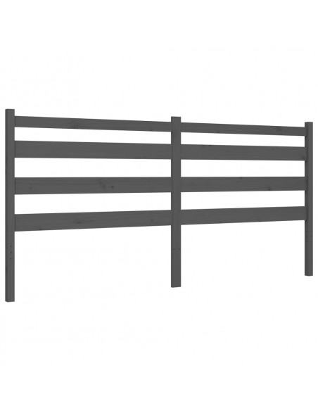 Giroletto con Testiera Grigio 200x200 cm in Legno Massello