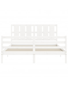 Giroletto con Testiera Bianco King Size in Legno Massello 2