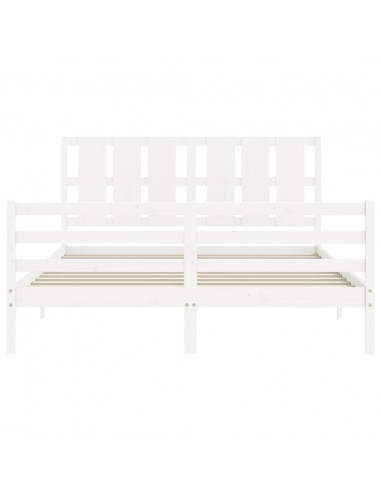 Giroletto con Testiera Bianco King Size in Legno Massello