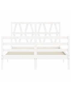 Giroletto con Testiera Bianco 120x200 cm in Legno Massello 2