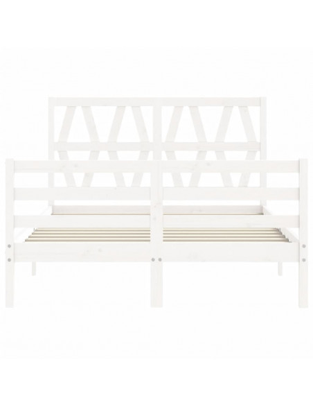 Giroletto con Testiera Bianco 120x200 cm in Legno Massello