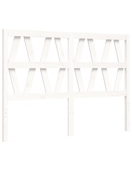 Giroletto con Testiera Bianco 120x200 cm in Legno Massello