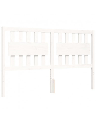 Giroletto con Testiera Bianco 160x200 cm Legno Massello