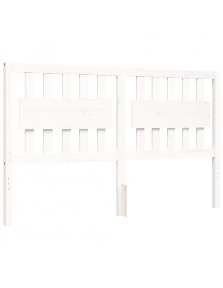 Giroletto con Testiera Bianco 160x200 cm Legno Massello