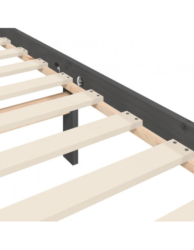 Giroletto con Testiera Grigio 200x200 cm in Legno Massello