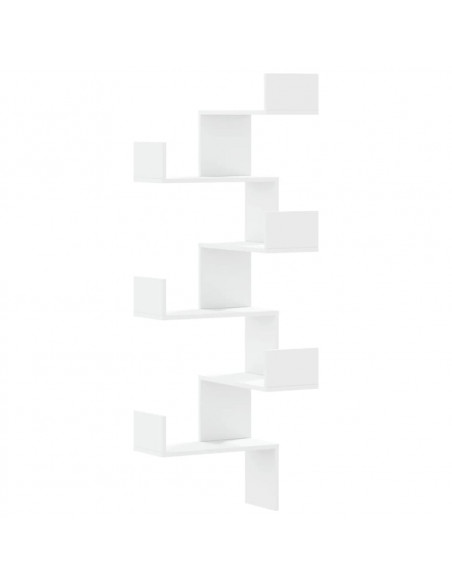 Scaffale Angolare Muro Bianco 45x45x147 cm Legno Multistrato