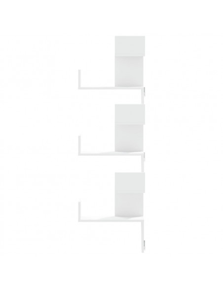 Scaffale Angolare Muro Bianco 45x45x147 cm Legno Multistrato