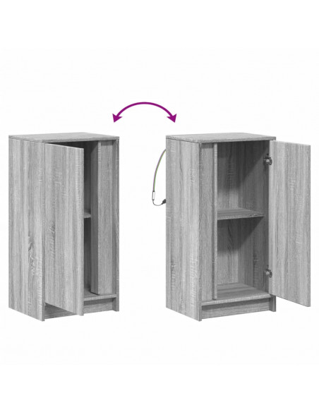 Credenza con LED Grigio Sonoma 42,5x34x85 cm Legno Multistrato