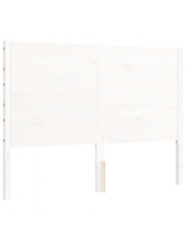 Giroletto con Testiera Bianco 140x190 cm in Legno Massello