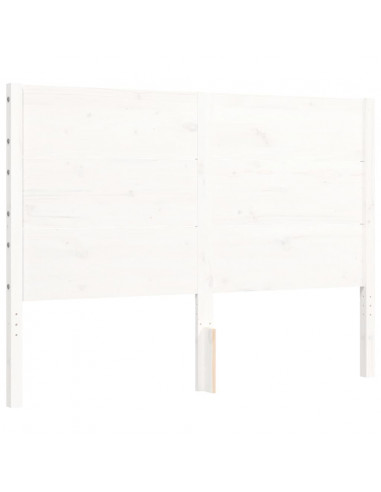 Giroletto con Testiera Bianco 140x190 cm in Legno Massello