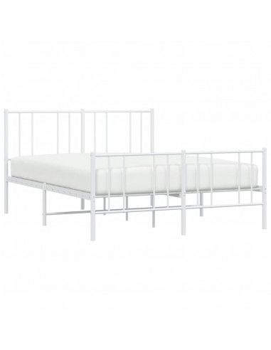 Giroletto con Testiera e Pediera Metallo Bianco 120x200 cm