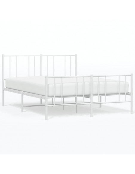 Giroletto con Testiera e Pediera Metallo Bianco 140x200 cm