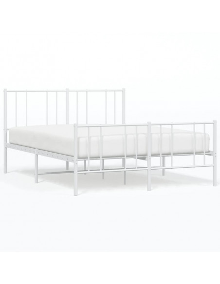 Giroletto con Testiera e Pediera Metallo Bianco 160x200 cm