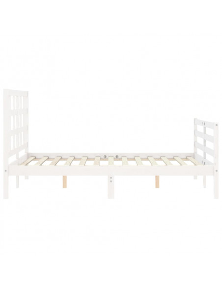 Giroletto con Testiera Bianco 120x200 cm in Legno Massello