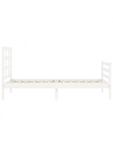 Giroletto con Testiera Bianco 100x200 cm in Legno Massello