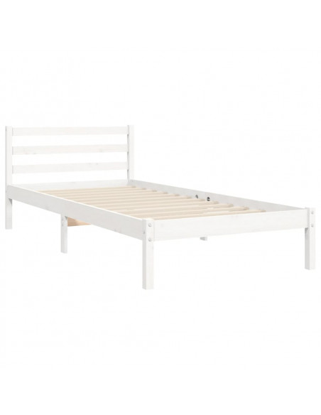 Giroletto con Testiera Bianco 100x200 cm in Legno Massello