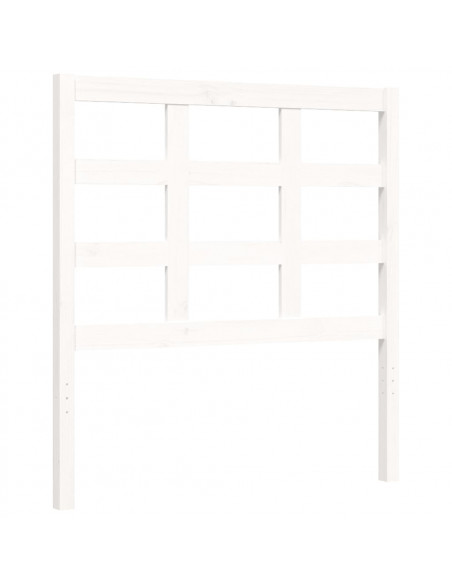 Giroletto con Testiera Bianco 100x200 cm in Legno Massello