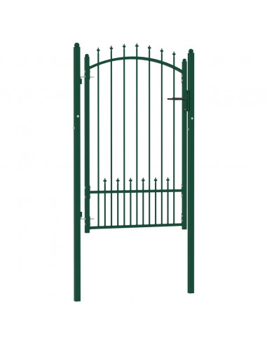 Cancello per Recinzione con Punte in Acciaio 100x150 cm Verde