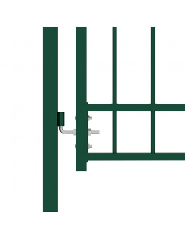 Cancello per Recinzione con Punte in Acciaio 100x150 cm Verde