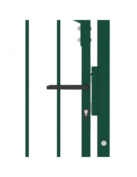 Cancello per Recinzione con Punte in Acciaio 100x150 cm Verde