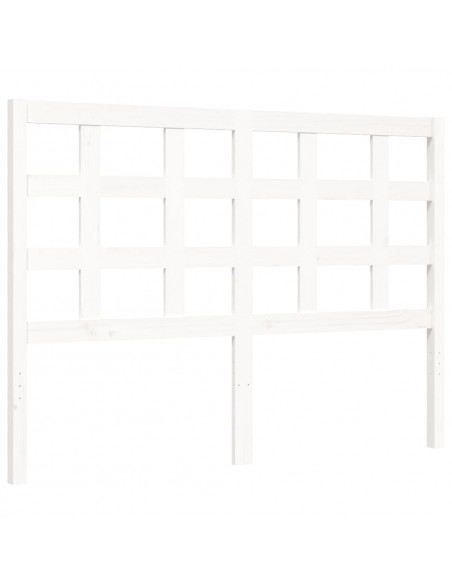Giroletto con Testiera Bianco 140x200 cm in Legno Massello
