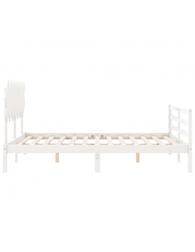 Giroletto con Testiera Bianco King Size in Legno Massello