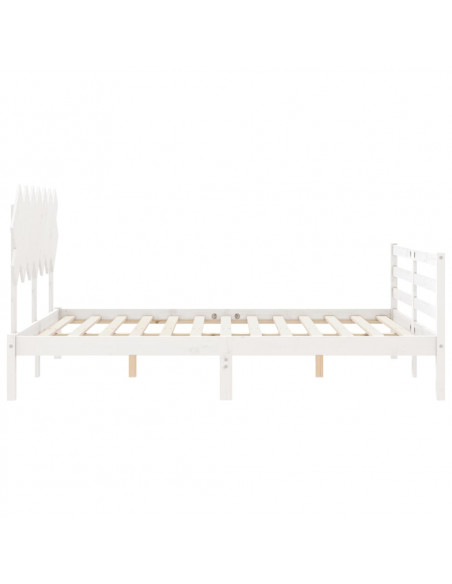 Giroletto con Testiera Bianco King Size in Legno Massello