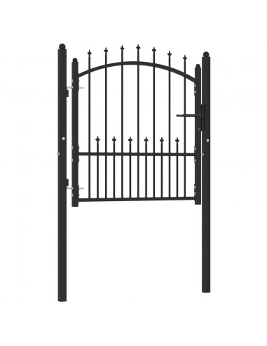 Cancello per Recinzione con Punte in Acciaio 100x100 cm Nero