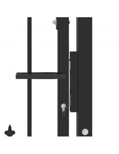 Cancello per Recinzione con Punte in Acciaio 100x100 cm Nero
