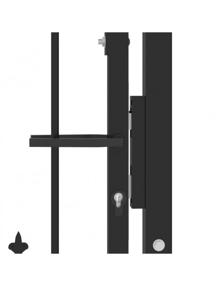 Cancello per Recinzione con Punte in Acciaio 100x100 cm Nero