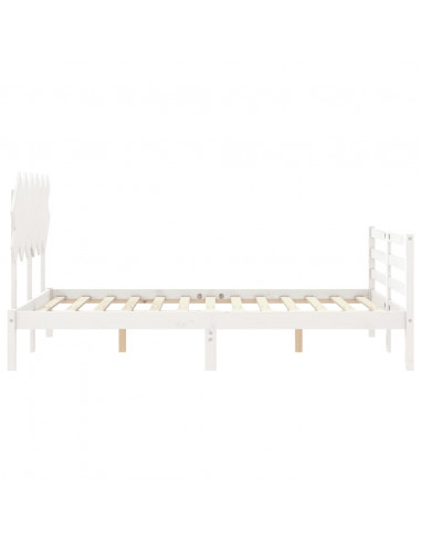 Giroletto con Testiera Bianco Small Double Legno Massello