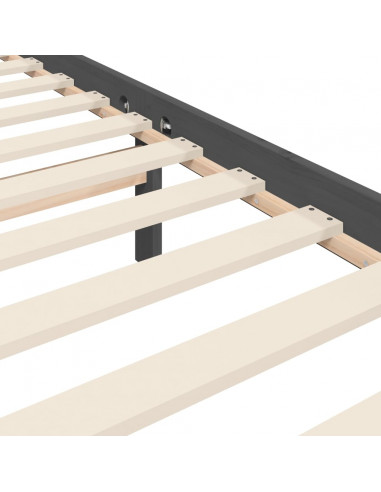 Giroletto con Testiera Grigio 200x200 cm in Legno Massello