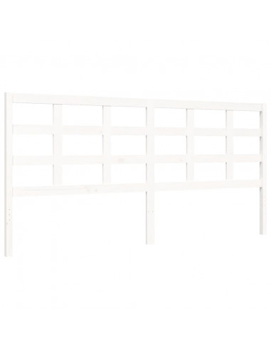 Giroletto con Testiera Bianco 200x200 cm in Legno Massello