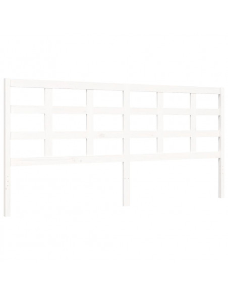 Giroletto con Testiera Bianco 200x200 cm in Legno Massello